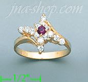 14K Gold Ladies' CZ Ring - Click Image to Close