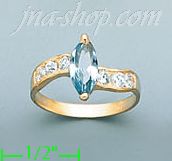 14K Gold Ladies' CZ Ring - Click Image to Close