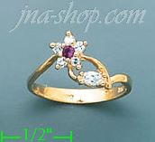 14K Gold Ladies' CZ Ring - Click Image to Close