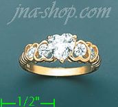 14K Gold Ladies' CZ Ring - Click Image to Close