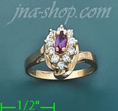 14K Gold Ladies' CZ Ring - Click Image to Close