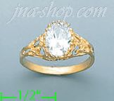 14K Gold Ladies' CZ Ring - Click Image to Close