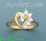 14K Gold Ladies' CZ Ring - Click Image to Close