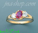 14K Gold Ladies' CZ Ring - Click Image to Close