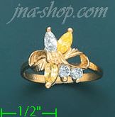 14K Gold Ladies' CZ Ring - Click Image to Close