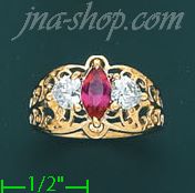 14K Gold Ladies' CZ Ring - Click Image to Close