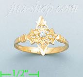 14K Gold Ladies' CZ Ring - Click Image to Close