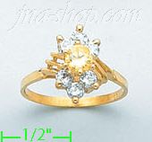 14K Gold Ladies' CZ Ring - Click Image to Close