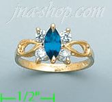 14K Gold Ladies' CZ Ring - Click Image to Close