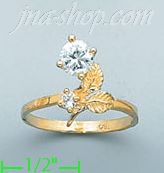 14K Gold Ladies' CZ Ring - Click Image to Close