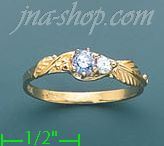 14K Gold Ladies' CZ Ring - Click Image to Close