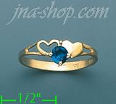 14K Gold Ladies' CZ Ring - Click Image to Close