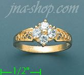 14K Gold Ladies' CZ Ring - Click Image to Close