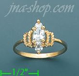 14K Gold Ladies' CZ Ring - Click Image to Close