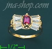 14K Gold Ladies' CZ Ring - Click Image to Close