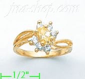 14K Gold Ladies' CZ Ring - Click Image to Close