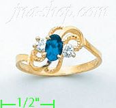 14K Gold Ladies' CZ Ring - Click Image to Close