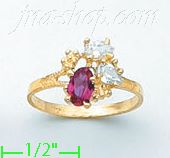 14K Gold Ladies' CZ Ring - Click Image to Close