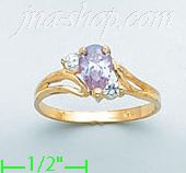 14K Gold Ladies' CZ Ring - Click Image to Close