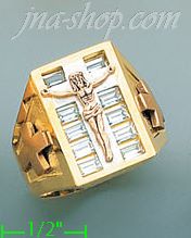 14K Gold Men's Ring - Click Image to Close