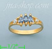 14K Gold Ladies' CZ Ring - Click Image to Close