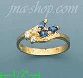 14K Gold Ladies' CZ Ring - Click Image to Close