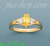 14K Gold Ladies' CZ Ring - Click Image to Close