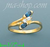 14K Gold Ladies' CZ Ring - Click Image to Close