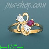 14K Gold Ladies' CZ Ring - Click Image to Close