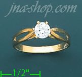 14K Gold Ladies' CZ Ring - Click Image to Close