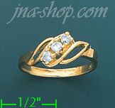 14K Gold Ladies' CZ Ring - Click Image to Close