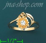 14K Gold Ladies' CZ Ring - Click Image to Close