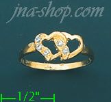 14K Gold Ladies' CZ Ring - Click Image to Close