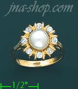 14K Gold Ladies' CZ Ring - Click Image to Close