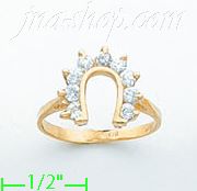 14K Gold Ladies' CZ Ring - Click Image to Close