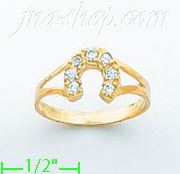 14K Gold Ladies' CZ Ring - Click Image to Close