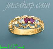 14K Gold Mother's CZ Ring - Click Image to Close