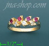 14K Gold Mother's CZ Ring - Click Image to Close