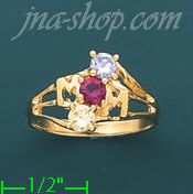 14K Gold Mother's CZ Ring - Click Image to Close