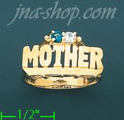 14K Gold Mother's CZ Ring - Click Image to Close