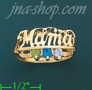 14K Gold Mother's CZ Ring - Click Image to Close