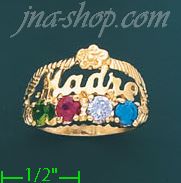 14K Gold Mother's CZ Ring - Click Image to Close