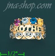 14K Gold Mother's CZ Ring - Click Image to Close