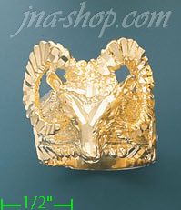 14K Gold Ram Dia-Cut Ring - Click Image to Close