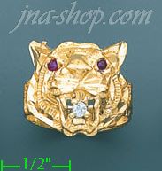 14K Gold Tiger Dia-Cut Ring - Click Image to Close