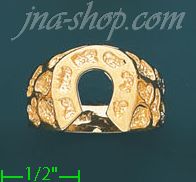 14K Gold Horseshoe Dia-Cut Ring - Click Image to Close