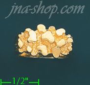 14K Gold Nugget Dia-Cut Ring - Click Image to Close