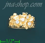 14K Gold Nugget Dia-Cut Ring - Click Image to Close