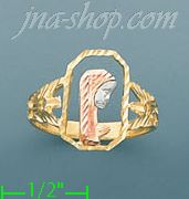 14K Gold 3Color Dia-Cut Ring - Click Image to Close