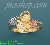 14K Gold 3Color Dia-Cut Ring - Click Image to Close